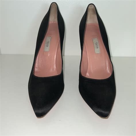 prada black satin pumps|Prada shoes farfetch.